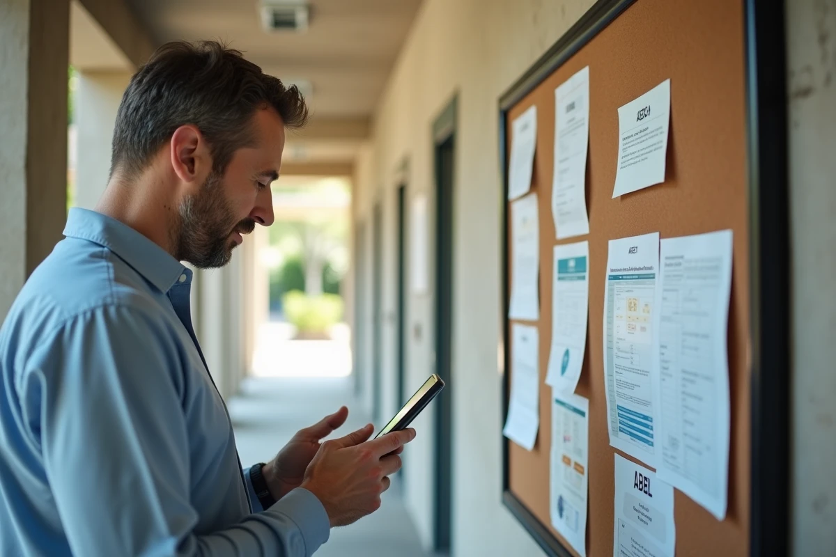 Homme utilisant son smartphone près d