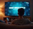 Jeune adulte frustré regardant un écran Disney avec erreur 83