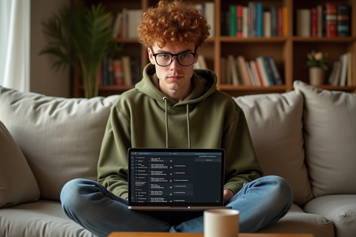 Jeune personne paramétrant un logiciel de remappage clavier pour créer un raccourci personnalisé pour le È majuscule accentué