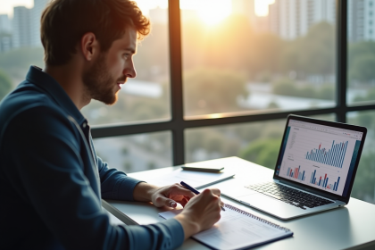 Professionnel esquissant la structure d'un site web sur un notepad